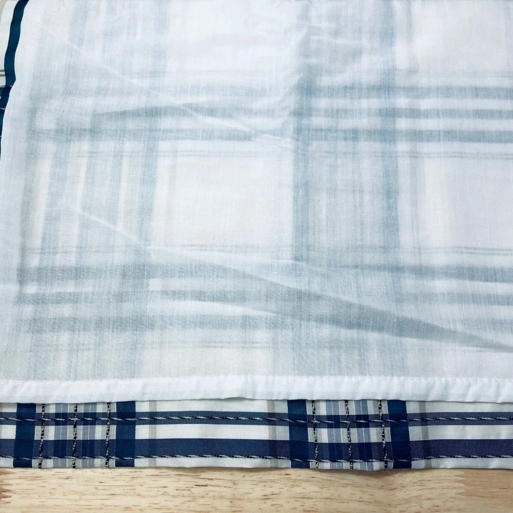 Vermont‎ Country Store Navy Blue Plaid Lined Tailored Valance 15x50 NEW